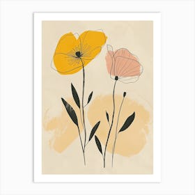 Edmonton Flower Market Boho Minimalist Style Art Print