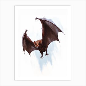 Flying Fox Bat Vintage Illustration 5 Art Print
