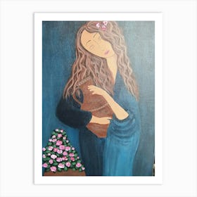 Girl with a jug Art Print