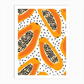 Seamless Pattern With Papaya Art Print