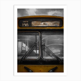 Old Yellow Bus Of Cuba Art Print
