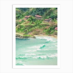 Uluwatu Indonesia Watercolour Tropical Destination Art Print