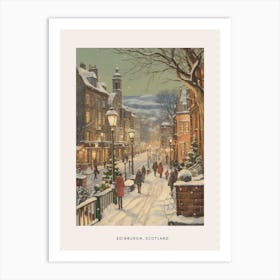 Vintage Winter Poster Edinburgh Scotland 2 Art Print