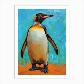 Galapagos Penguin Signy Island Colour Block Painting 3 Art Print