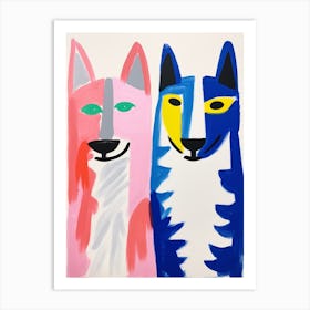 Colourful Kids Animal Art Arctic Wolf 2 Art Print
