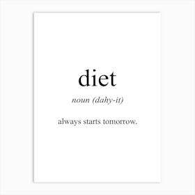 Diet Meaning Art Print