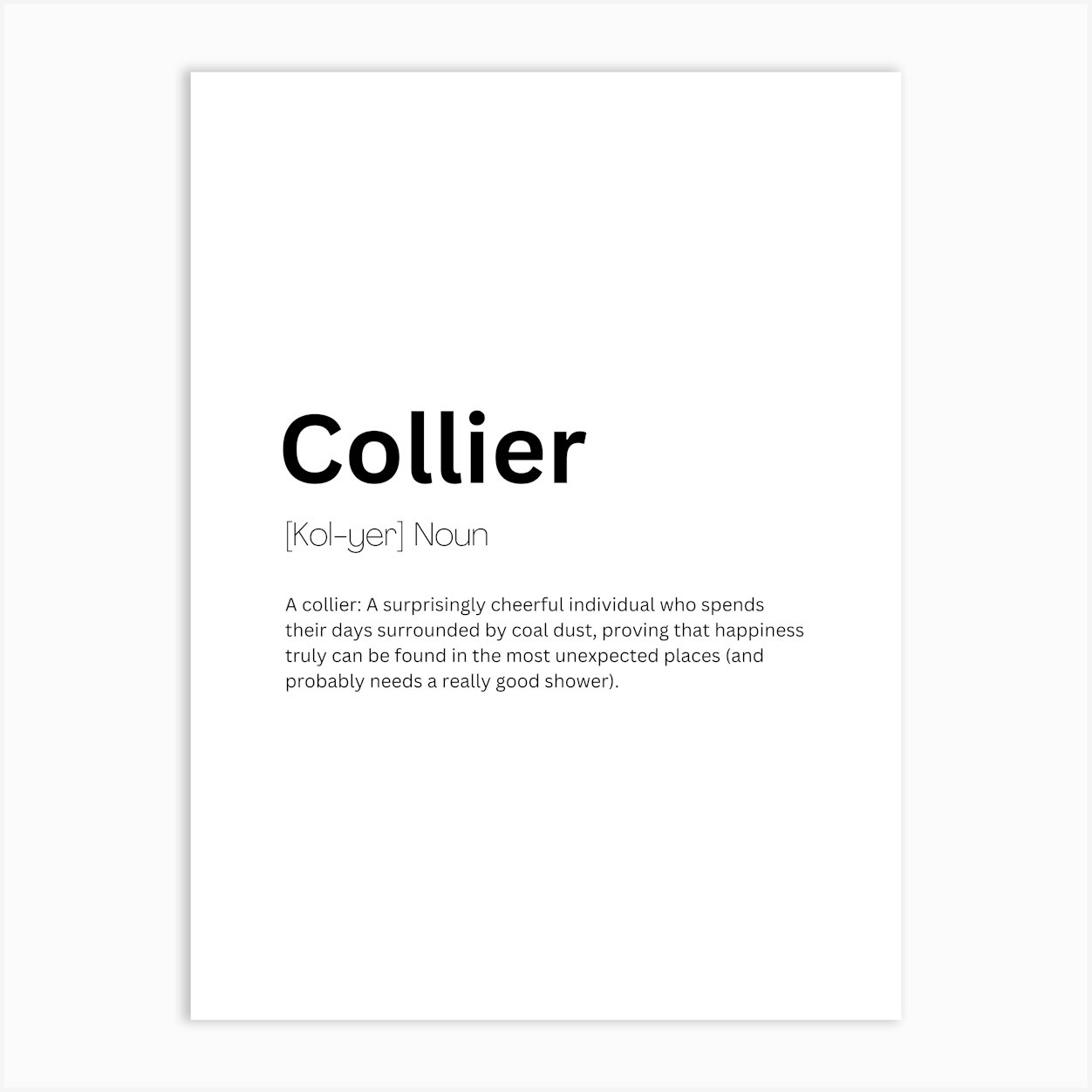 Collier Definition Meaning Art Print by Kaigozen