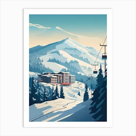 Vail Mountain Resort   Colorado, Usa, Ski Resort Illustration 0 Simple Style Art Print