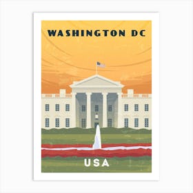 Washington DC, USA — Retro travel minimalist poster Art Print