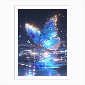 Butterfly In Water Affiche