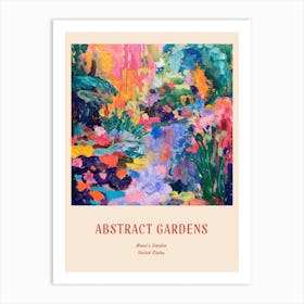 Colourful Gardens Monets Garden Usa 3 Red Poster Art Print