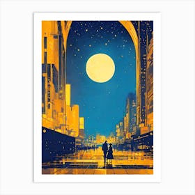 Moonlight Walk Art Print