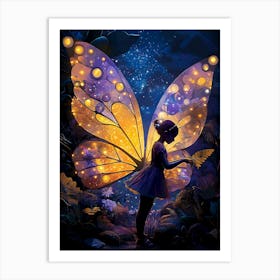 Fairy with glowing wings Art Print