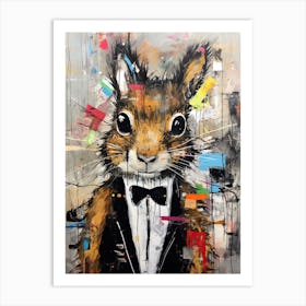 Squirrel gentleman Art Print