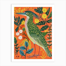 Spring Birds Green Heron Art Print