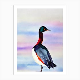 Grebe Watercolour Bird Art Print