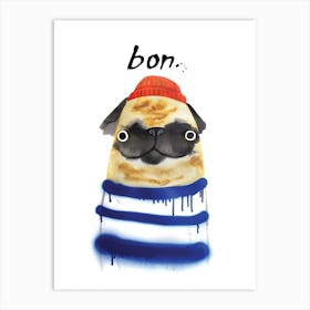 Bon Pug Art Print