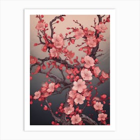 Plum Blossom Detailed Illustration 2 Art Print