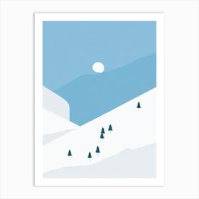 Sun Peaks, Canada Minimal Skiing Poster Art Print