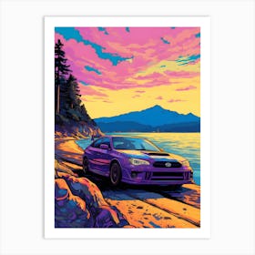 Subaru Impreza Wrx Sti Ghibli Style Art Print