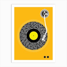 Vinyl Genres (Orange) Art Print