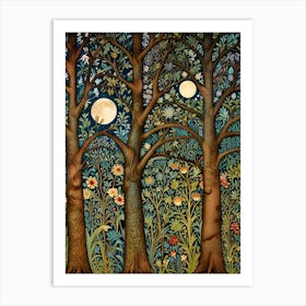 William Morris Moonlight In The Woods 75 Art Print