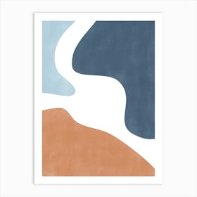 Terracotta Teal Abstract Shapes No.2 Art Print