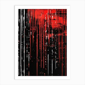 Abstract Black And Red Painting Art Print