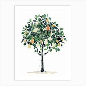 Pear Tree Pixel Illustration 1 Art Print