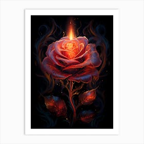 Fire Rose Art Print