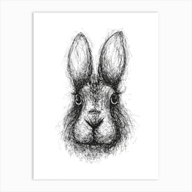 Scribble Rabbit Art Print