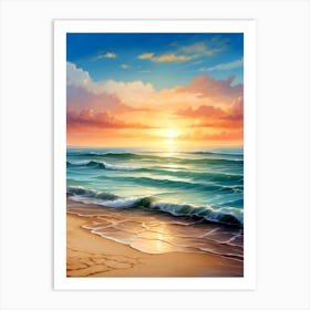 Sunset On The Beach 1 Art Print