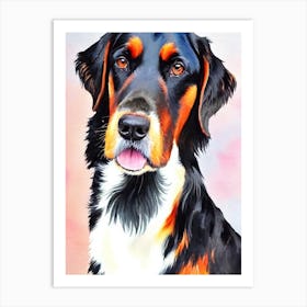 Gordon Setter Watercolour Dog Art Print