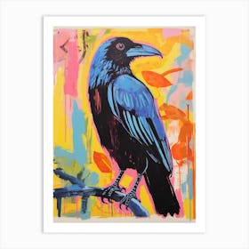 Colourful Bird Painting Crow 1 Art Print