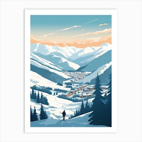 Vail Mountain Resort   Colorado, Usa, Ski Resort Illustration 3 Simple Style Art Print