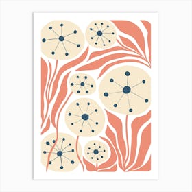 Pastel Dandelions Boho Art Print