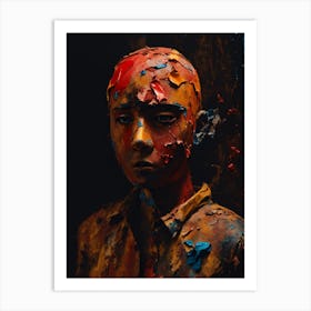 Boy With Paint On His Face Art Print