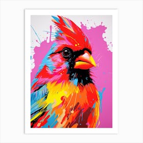 Andy Warhol Style Bird Northern Cardinal 3 Art Print