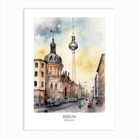 Berlin Germany Watercolour Travel Poster 1 Art Print