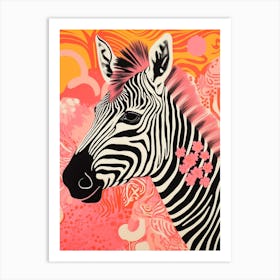 Floral Zebra Pink 1 Art Print