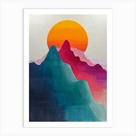 Sunset Over The Mountains 7 Art Print