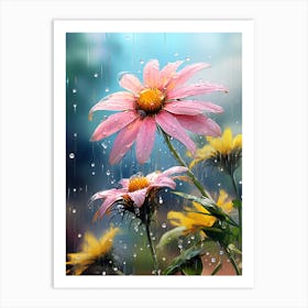 Wildflower With Rain Drops (1) Art Print
