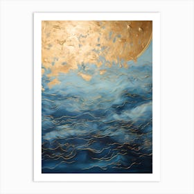 Moon Over The Ocean Art Print