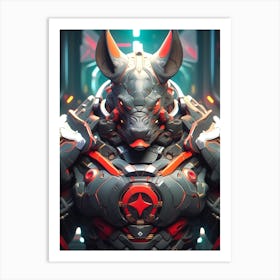 Futuristic Robot Pig Art Print