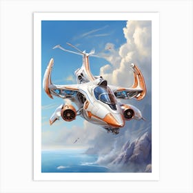 Spaceship Illustration Art Print