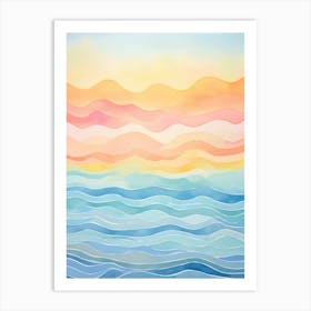 Watercolor Ocean Background Art Print