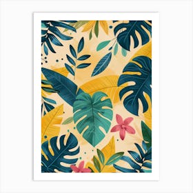 Tropical Leaves Pattern Art Print