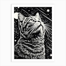 Celestial Catnap, Psychedelic Cats series Art Print