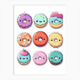 Cute Donuts 2 Art Print