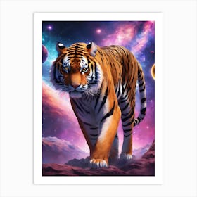 Tiger In Space Art Art Print